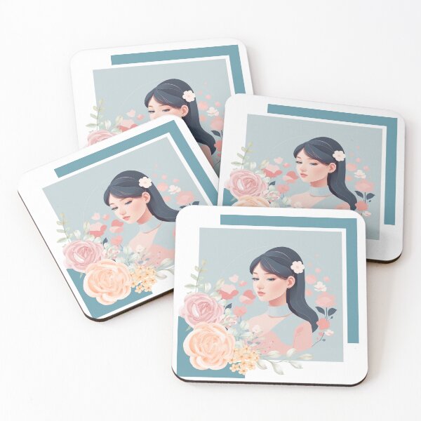 Item preview, Beautiful woman with black hair, pastel tones designed and sold by Piano-pn.