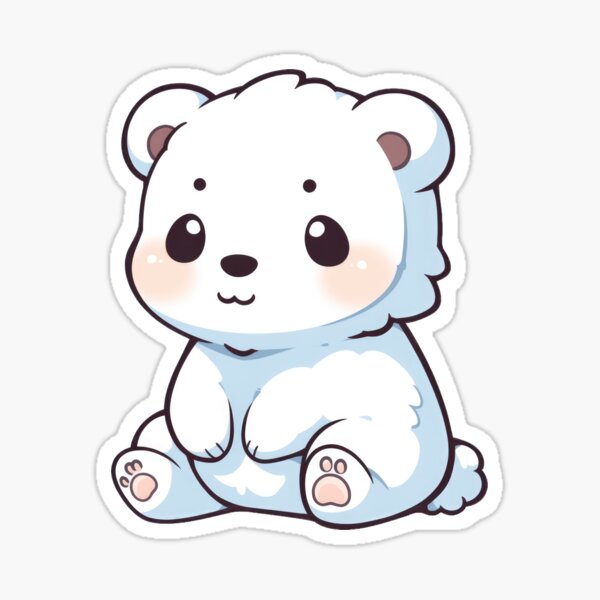 Chibi Polar Bear Stickers and Magnets 