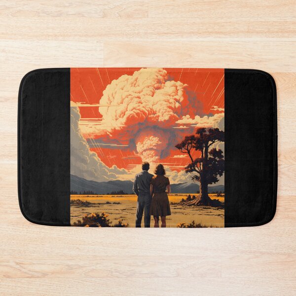 Item preview, Couple in front of a nuclear explosion, retro sci fi collage designed and sold by alambic-designs.