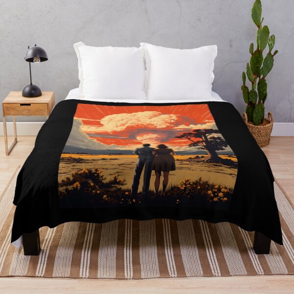Item preview, Couple in front of a nuclear explosion, retro sci fi collage designed and sold by alambic-designs.