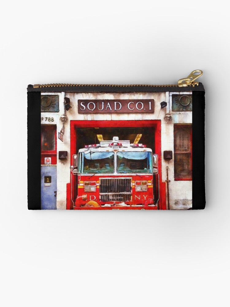 Fire Fighter Fireman Decor Firehouse Squad 1 Watercolor