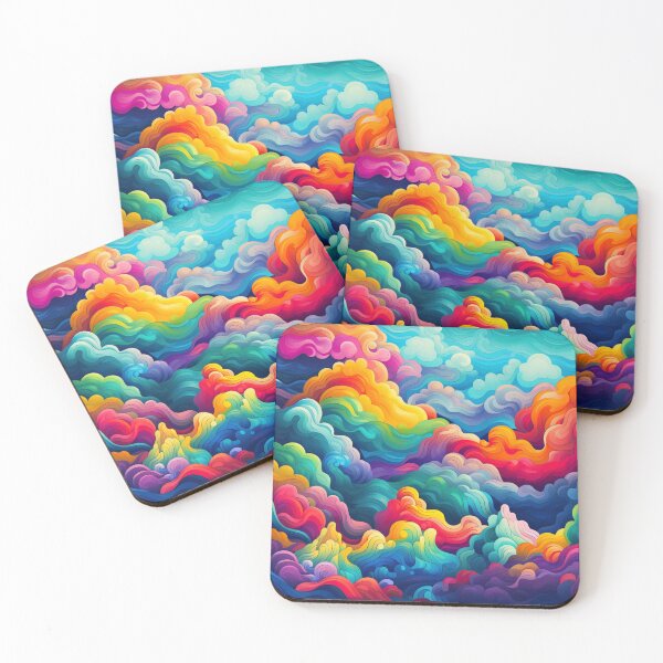 Item preview, Abstraction rainbow waves full of colors pattern designed and sold by SmileshareShop.