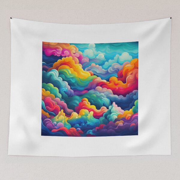 Item preview, Abstraction rainbow waves full of colors pattern designed and sold by SmileshareShop.