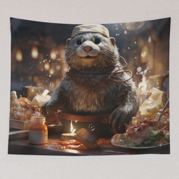 Item preview, Whimsical Otter Chef: Okonomiyaki Dreams designed and sold by SmileCatalysts.