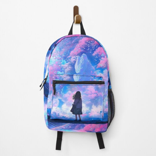 Item preview, Gaze of Wonder: Anime-Styled Girl Enchanted by a Grand and Stunning Hologram Painting designed and sold by AI-Hoarder.