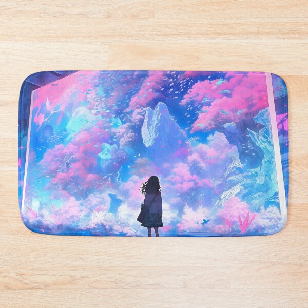 Item preview, Gaze of Wonder: Anime-Styled Girl Enchanted by a Grand and Stunning Hologram Painting designed and sold by AI-Hoarder.