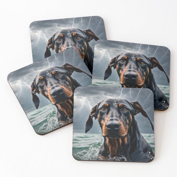 Item preview, Doberman Swimming In Stormy Sea designed and sold by Wolfheartart.