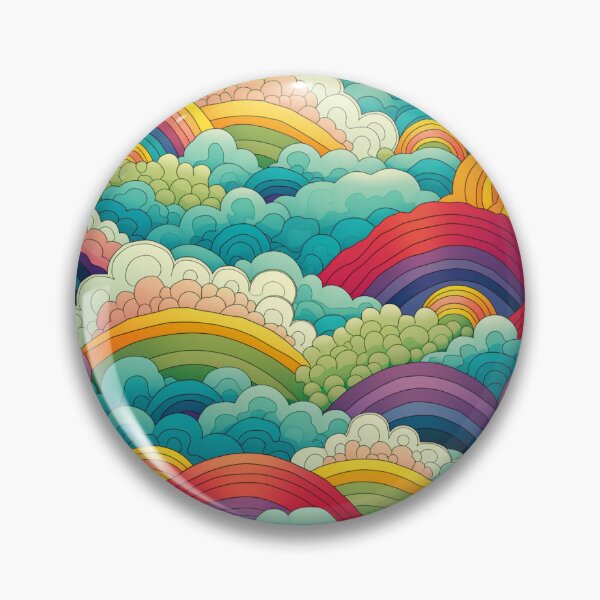 Item preview, Abstraction rainbows between bubbles pattern designed and sold by SmileshareShop.