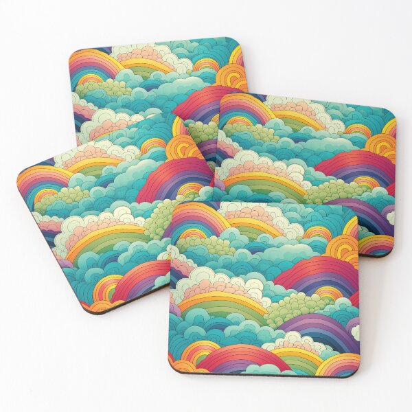 Item preview, Abstraction rainbows between bubbles pattern designed and sold by SmileshareShop.