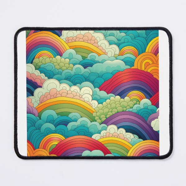 Item preview, Abstraction rainbows between bubbles pattern designed and sold by SmileshareShop.
