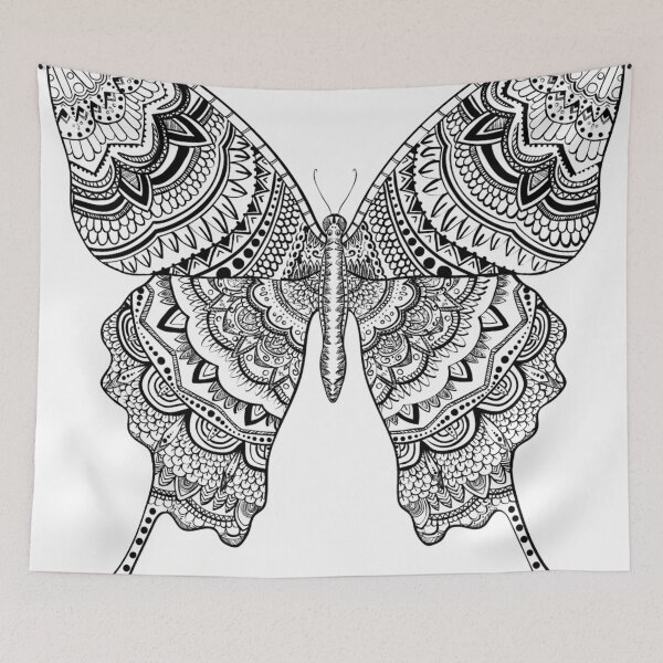 Item preview, Graphic design black and white butterfly art print designed and sold by dcrc.