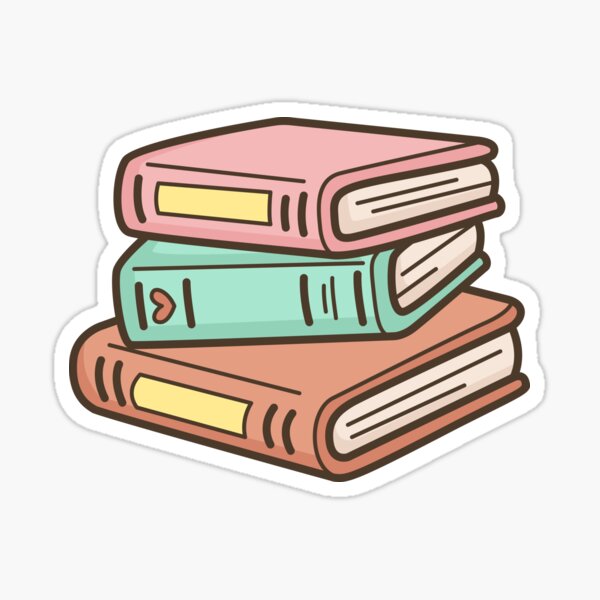 Cute Book Piles Sticker