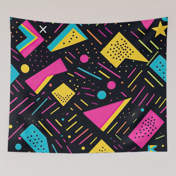 Item preview, Funky 80s and 90s Nostalgia Pop Pattern designed and sold by AeonAcademy.