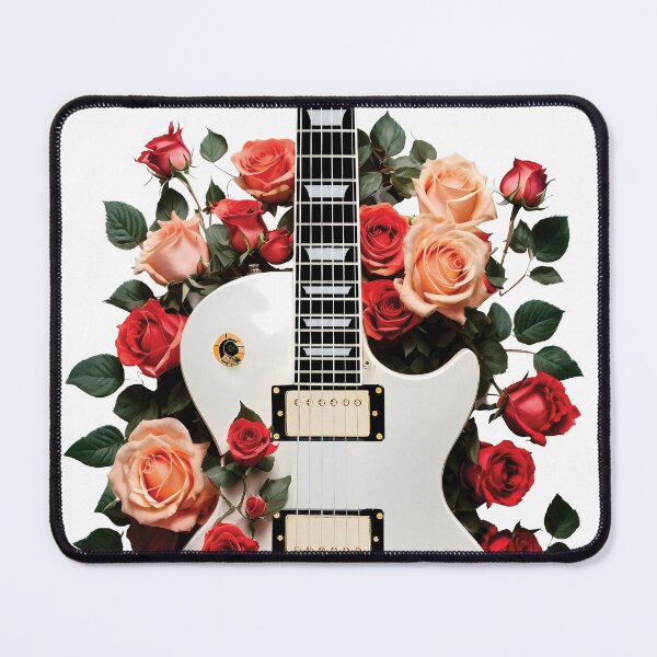 Item preview, Vintage Classic Electric Guitar With Red Roses designed and sold by TriniTeeClub.