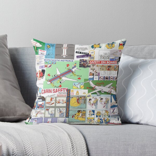 For Your Safety - Collage Throw Pillow