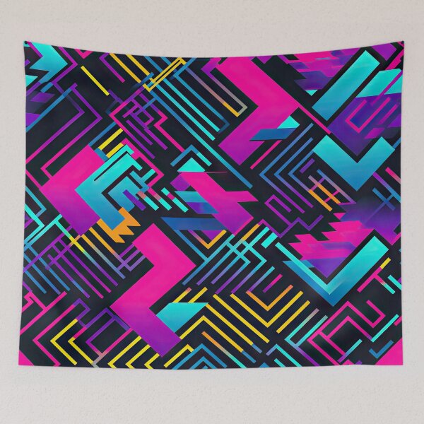 Item preview, 80s and 90s Retro Pop Synthwave Pattern designed and sold by AeonAcademy.