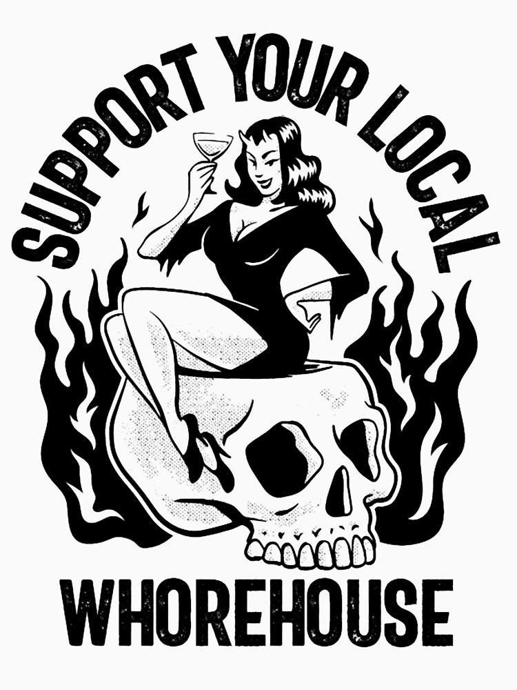 Thumbnail 7 of 7, Classic T-Shirt, Support Your Local Whorehouse Funny Men_s Humor Gear designed and sold by Kiadea.