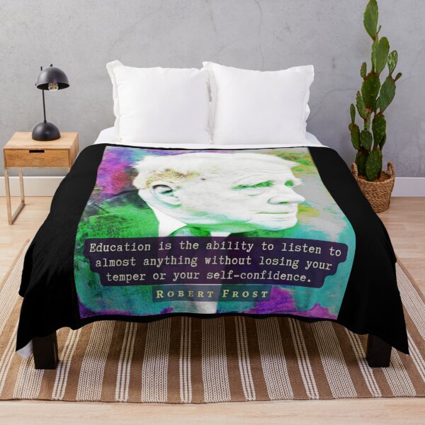 Item preview, Robert Frost portrait and quote: “Education is the ability to listen to almost anything...” designed and sold by artbleed.