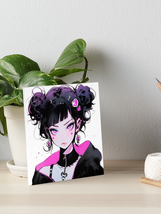 gothic anime girl dark icon, gifts. Art Board Print for Sale by