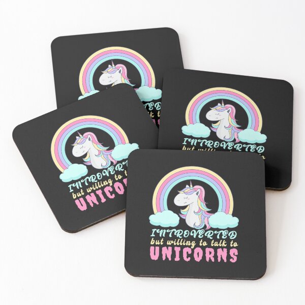 Item preview, Introverted But Willing to Talk to Unicorns Typography Quote designed and sold by thedazzlingmonk.