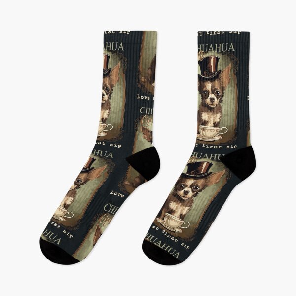 Item preview, Chihuahua Cafe Vintage Coffee Love at First Sip designed and sold by Triplicate Limited.