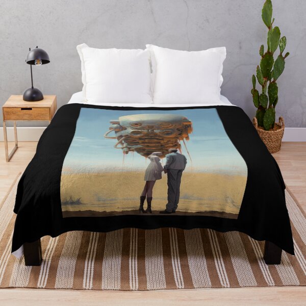 Item preview, Couple with a giant robot head in the desert designed and sold by alambic-designs.