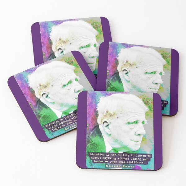 Item preview, Robert Frost portrait and quote: “Education is the ability to listen to almost anything...” designed and sold by artbleed.