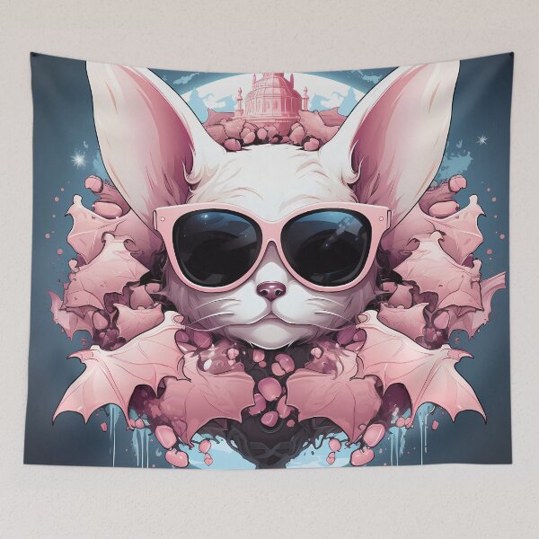 Item preview, "Halloween Whimsy: Pink Sunglasses, Bats" designed and sold by Art-Vortex-fr.