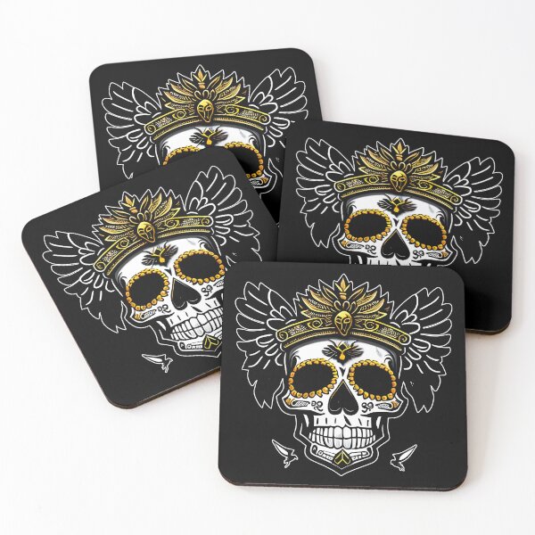 Item preview, Tribal Raven King Skull designed and sold by Skulls & Calaveras.