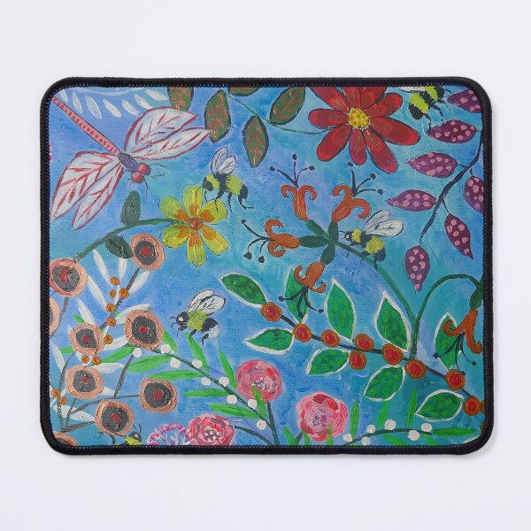 Item preview, Bees in a Flower Garden with a Dragonfly designed and sold by Casimirasart.