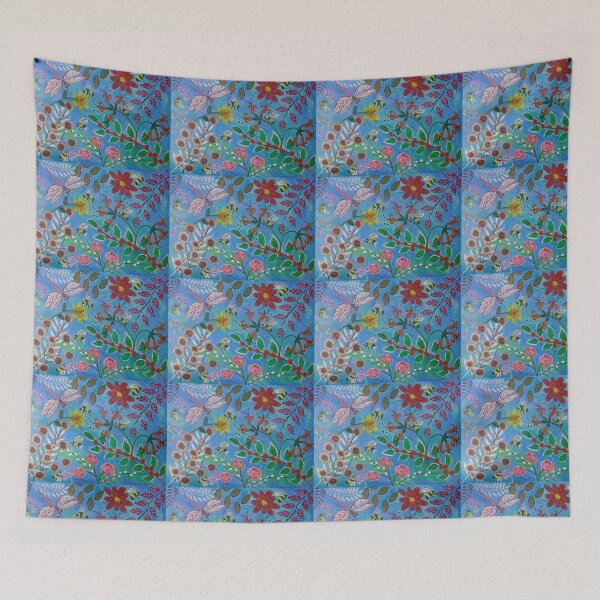 Item preview, Bees in a Flower Garden with a Dragonfly designed and sold by Casimirasart.