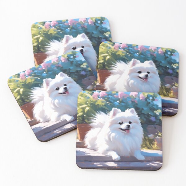 Item preview, White Pomeranian Dog Sitting Outside designed and sold by WELCRAFT.