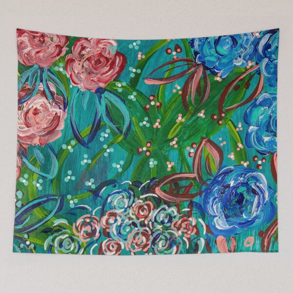 Item preview, Pink and Blue Abstract Roses designed and sold by Lisa Dailey.