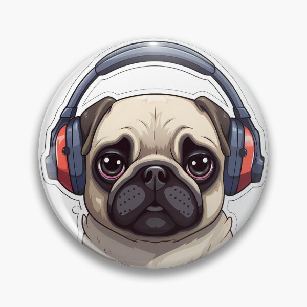 Item preview, Pug Wearing Headphones 2 designed and sold by Jdelgado813.