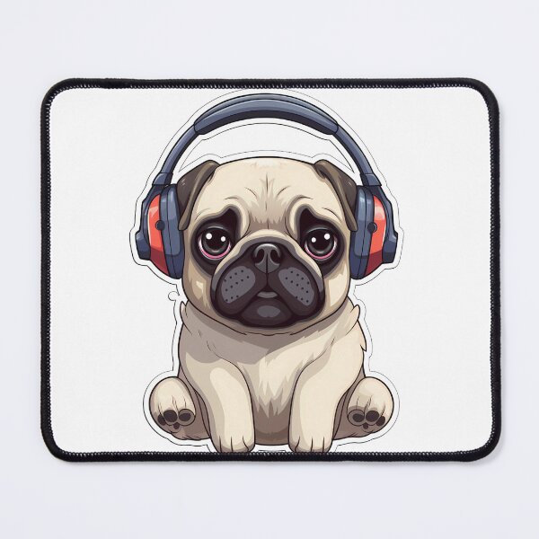 Item preview, Pug Wearing Headphones 2 designed and sold by Jdelgado813.