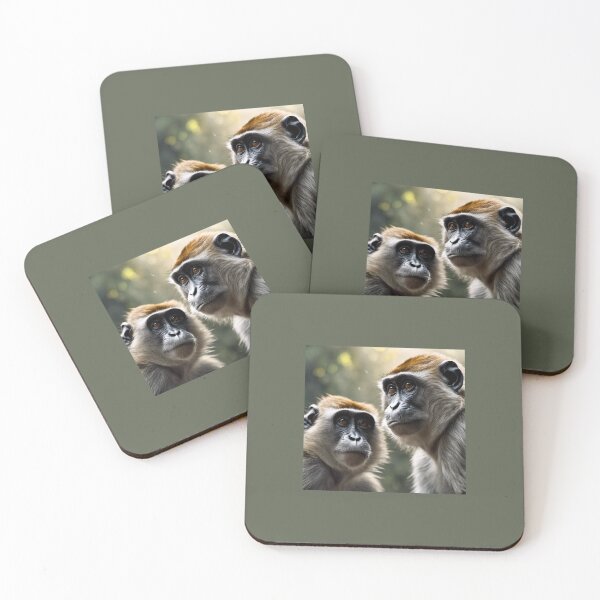 Item preview, Two cute monkey portraits  designed and sold by AudreyTM.