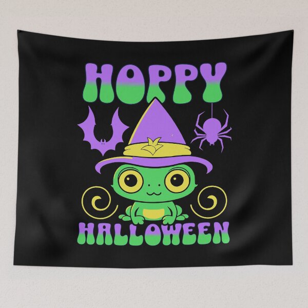 Item preview, Hoppy Halloween - cute cartoon frog designed and sold by EvergreenWhimsy.