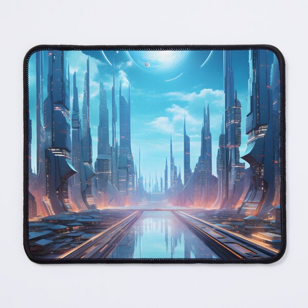 Item preview, Futuristic Cyberpunk Metropolis | Digital Art Print designed and sold by Shirtastically.