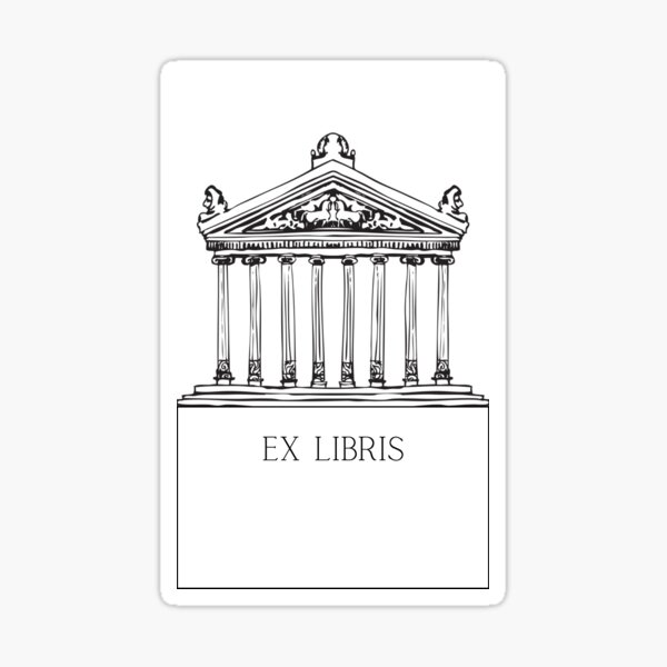 Item preview, Greek Temple Ex Libris  designed and sold by Roaming  the Greenwood.