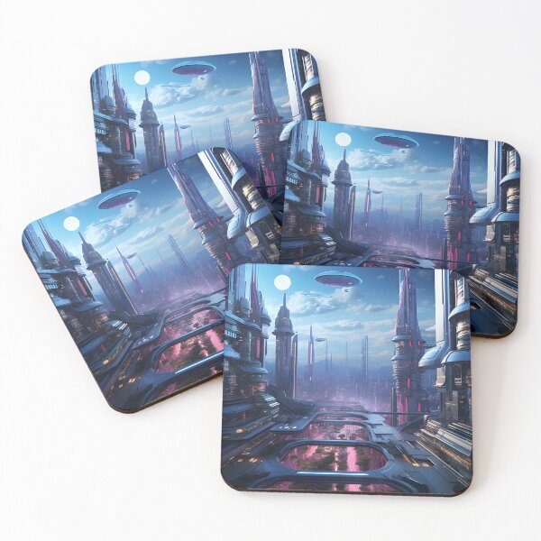 Item preview, Sleek Futuristic Cyberpunk City | Digital Art Decor designed and sold by Shirtastically.
