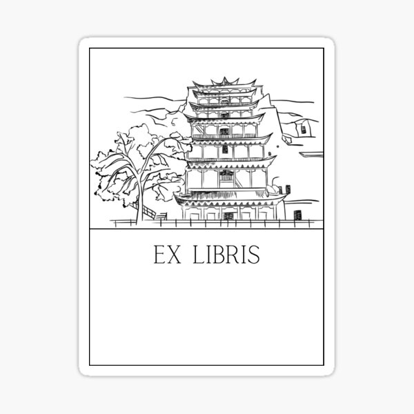 Item preview, Mogao Caves, China Ex Libris  designed and sold by Roaming  the Greenwood.