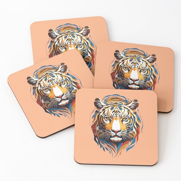 Item preview, Ferocious Elegance: Vibrant Vector Tiger Visage designed and sold by ArtShedUK.