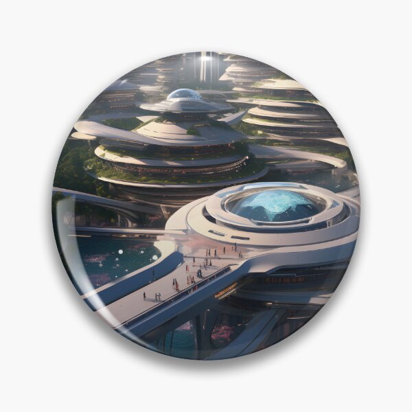 Item preview, Futuristic Space Colony | Digital Art designed and sold by Shirtastically.