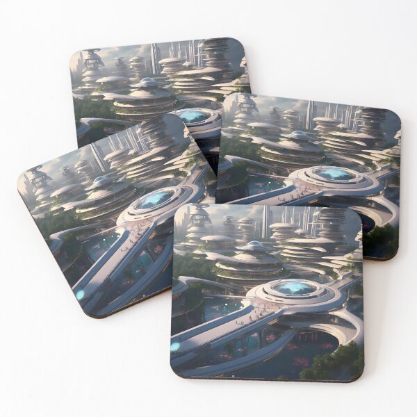 Item preview, Futuristic Space Colony | Digital Art designed and sold by Shirtastically.