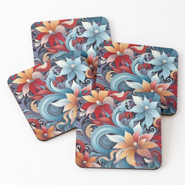 Item preview, Abstraction pretty flowers pattern designed and sold by SmileshareShop.