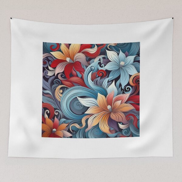 Item preview, Abstraction pretty flowers pattern designed and sold by SmileshareShop.