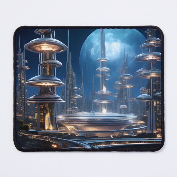 Item preview, Sleek Futuristic Space Colony | Digital Art Decor designed and sold by Shirtastically.
