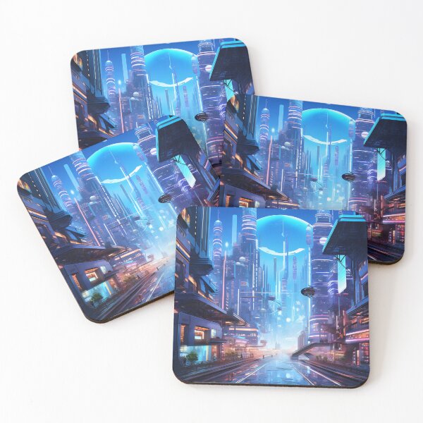Item preview, Cyberpunk Dreamscape | Digital Art Print designed and sold by Shirtastically.