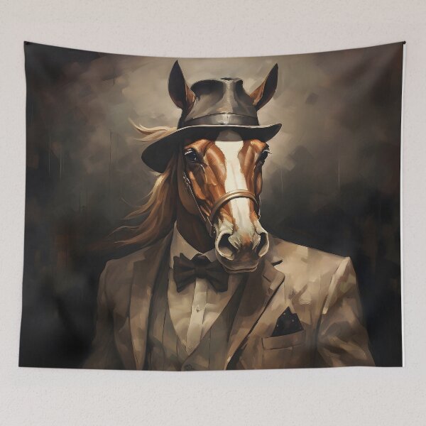 Item preview, Horse Portrait Dapper Animal Art designed and sold by ConfettiSkyArt.