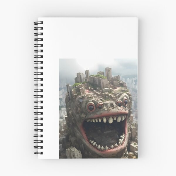 Item preview, a giant monster head in the middle of a city designed and sold by Dark Fantasy Store.